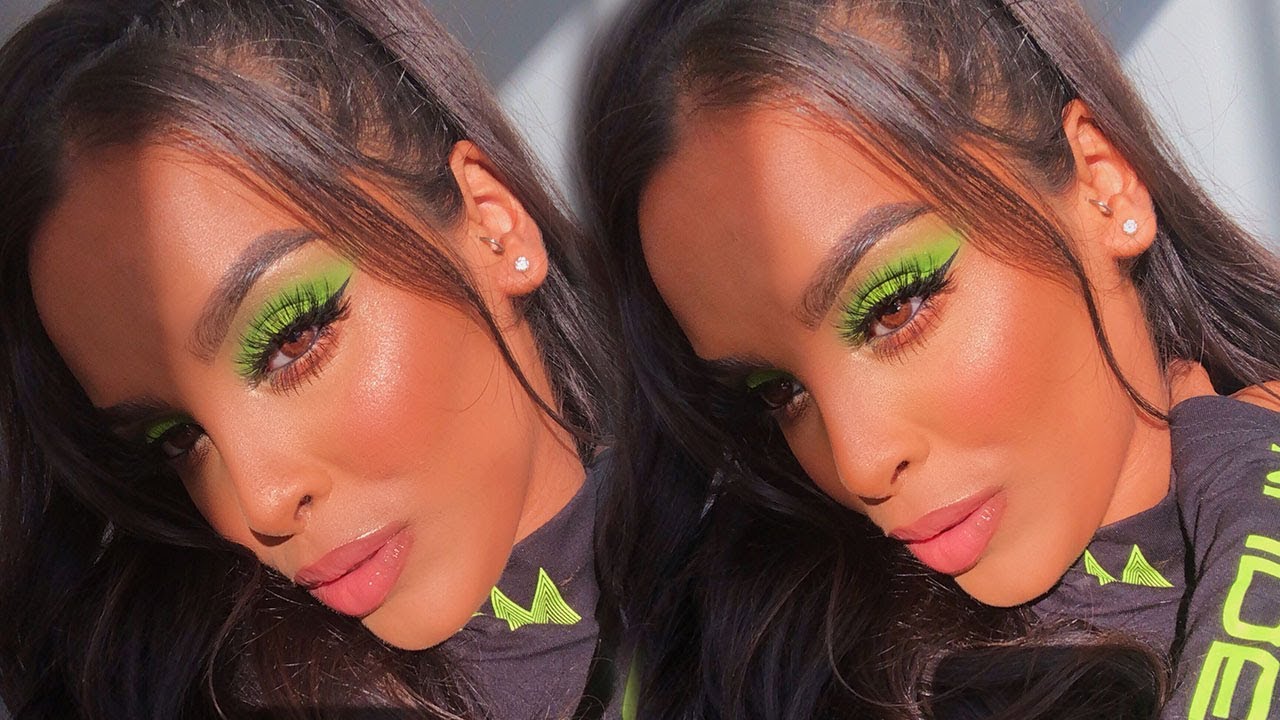 LIME GREEN NEON EYE MAKEUP TUTORIAL| NikkisSecretx