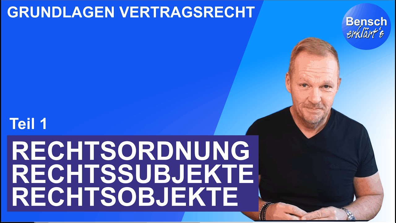 Vertragsrecht (Teil 1):  Rechtsordnung, Rechtssubjekte und Rechtsobjekte