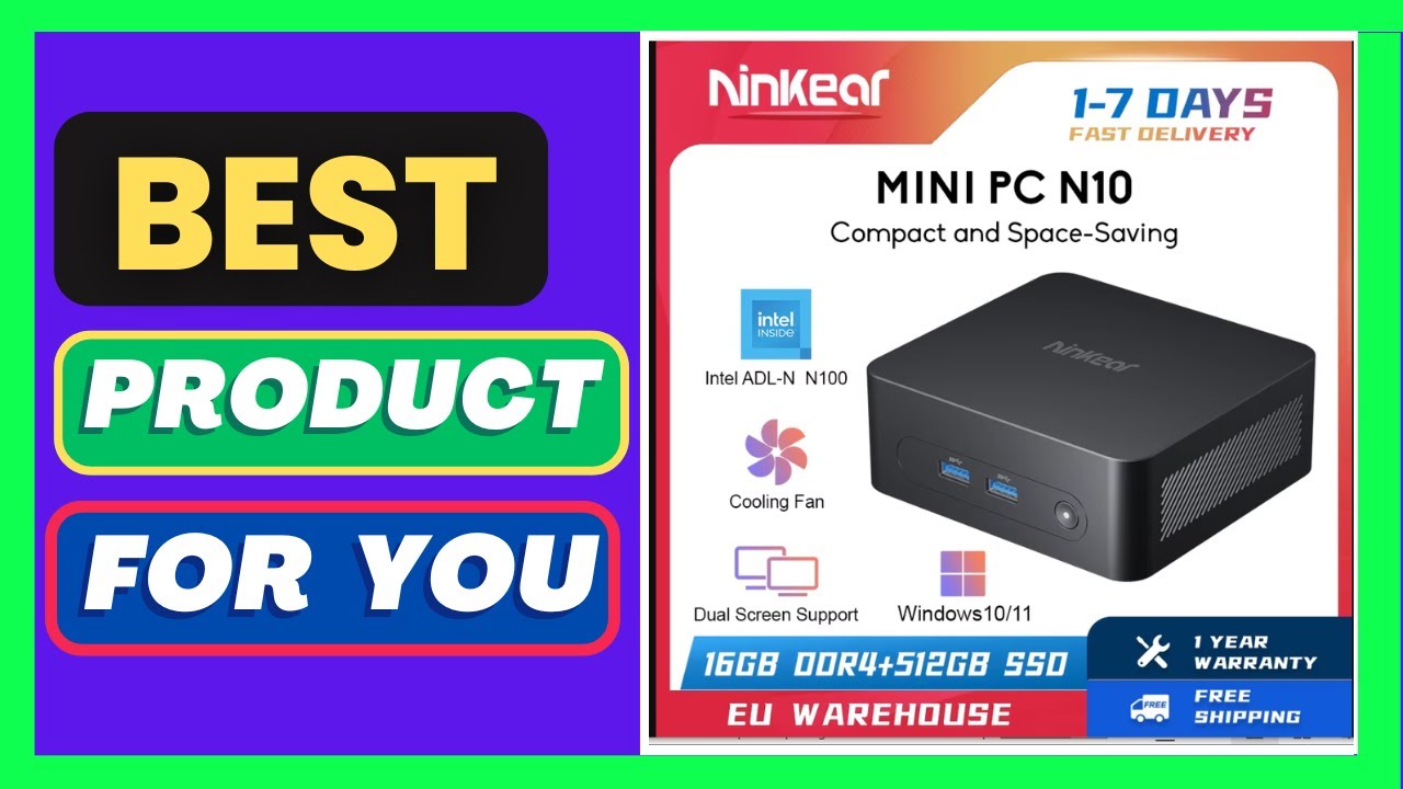 Ninkear N10 Mini PC Intel N100 up to 3.4GHz 16GB DDR4 512GB SSD