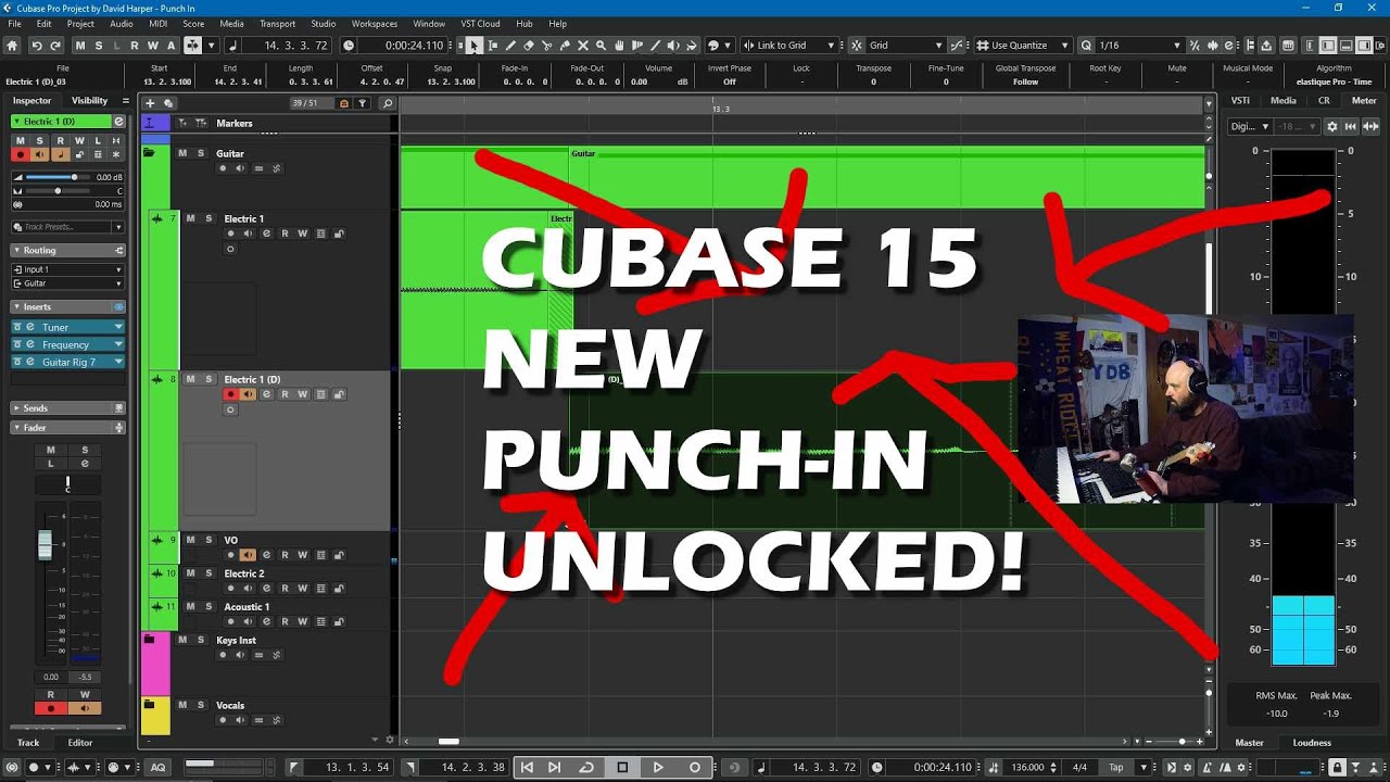 Cubase 15 - Punch In While Hearing Yourself THE WHOLE TIME