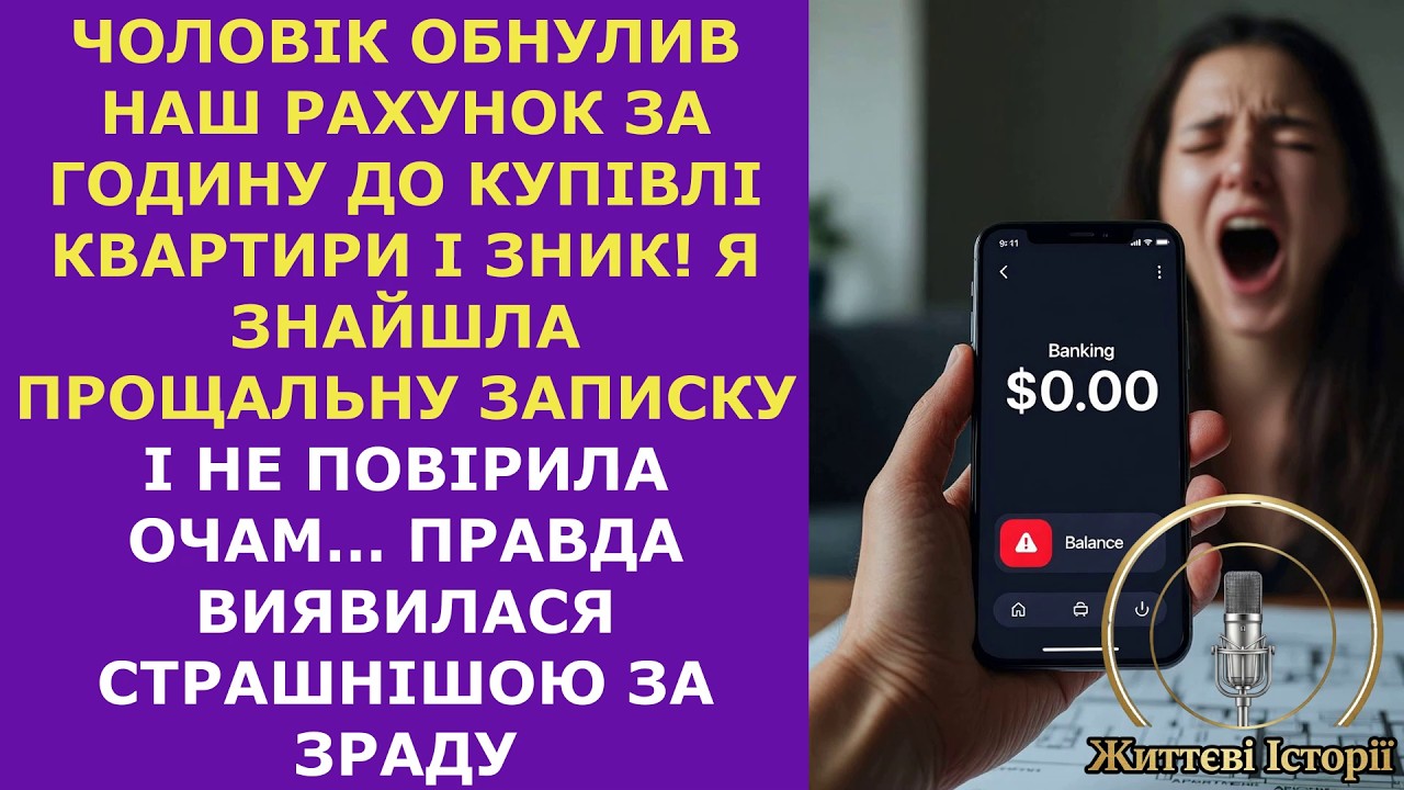 Чоловік обнулив рахунок за годину до купівлі квартири і зник! Я знайшла записку і не повірила очам…