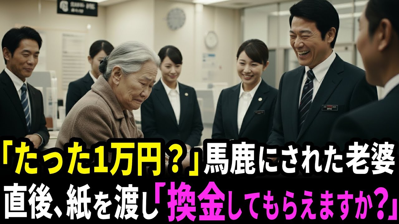 1万円の寄付でバカにされても、黙って耐えたお婆さん——その直後、彼女が古い紙袋から“国の借用証書”を提出をすると、国を揺るがす大事態に…