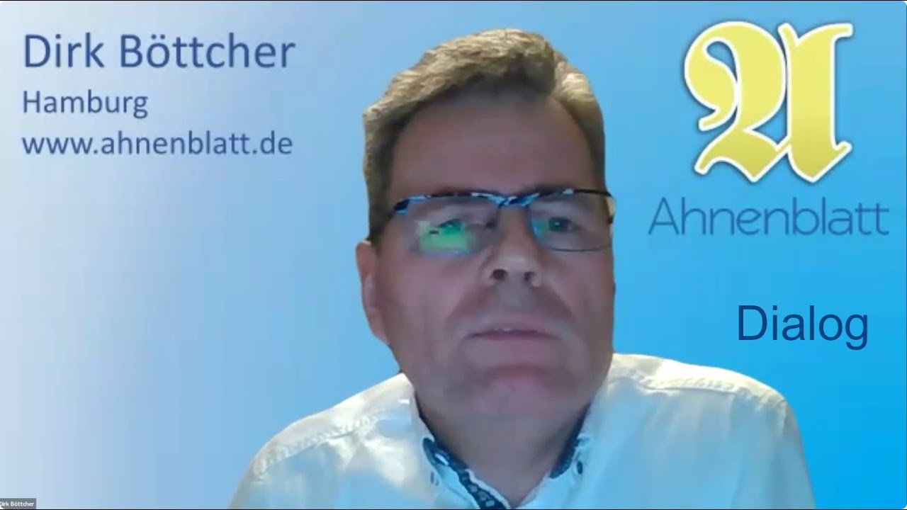 Ahnenblatt - Genealogiesoftware von Dirk Böttcher (Dialog mit Fragen und Antworten)