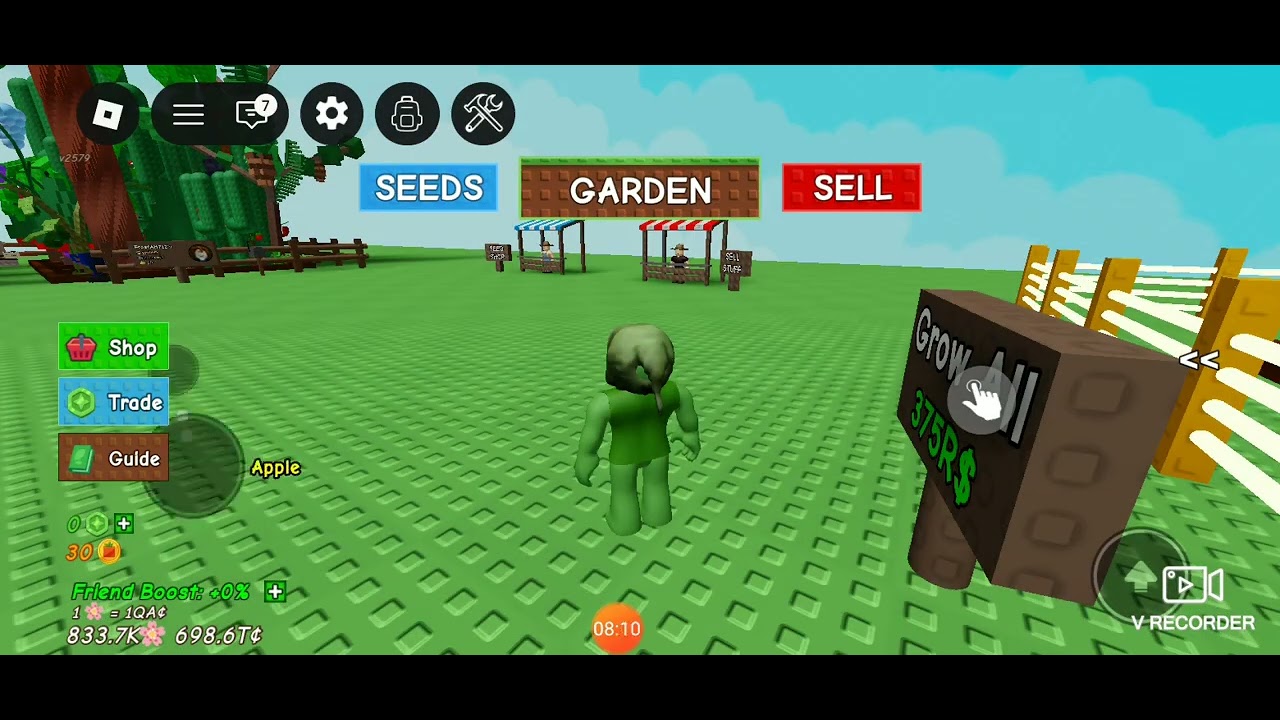 Playing grow a  garden (part 2) (also back ground  music is not mine)