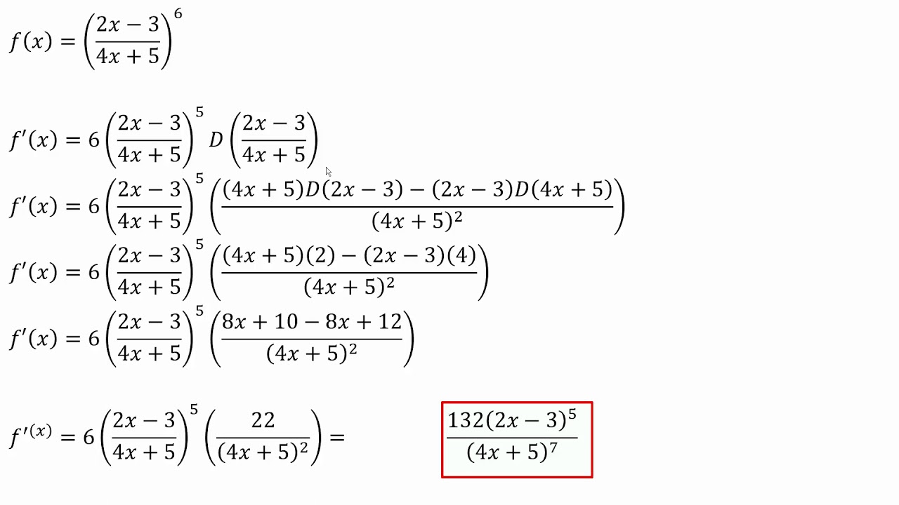 Derivatives (Quotient Rule with Chain Rule)