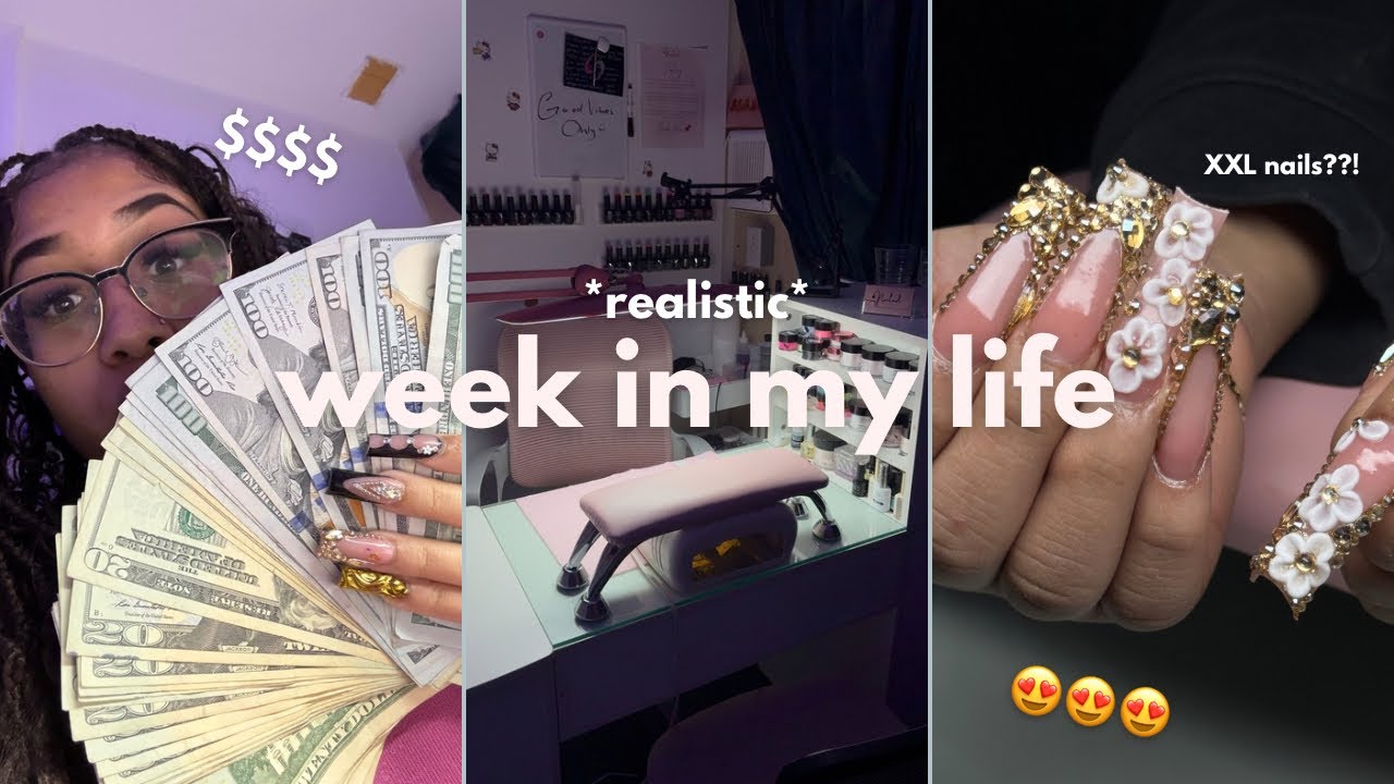week in my life as an 18y/o nail tech💸 *realistic*