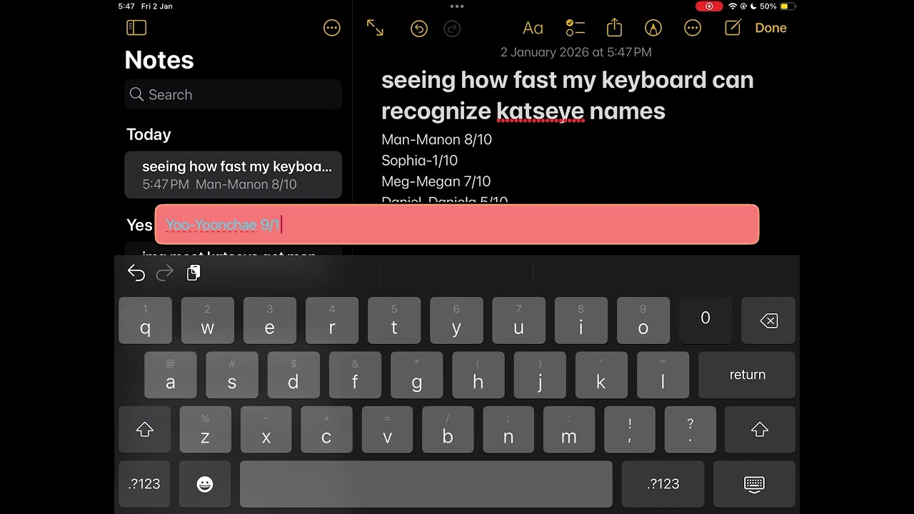 seeing how fast my keyboard recognizes katseye names💗#katseye 