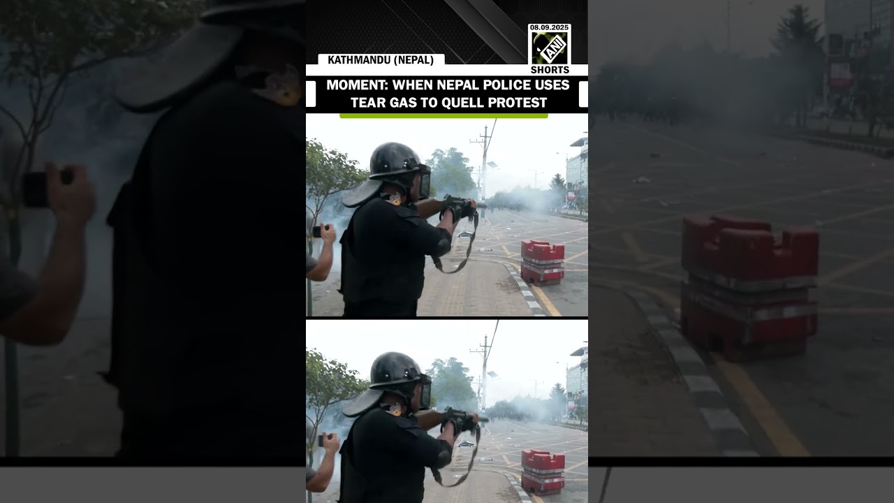 Watch: When Nepal police uses tear gas to quell protest in Kathmandu over social media ban