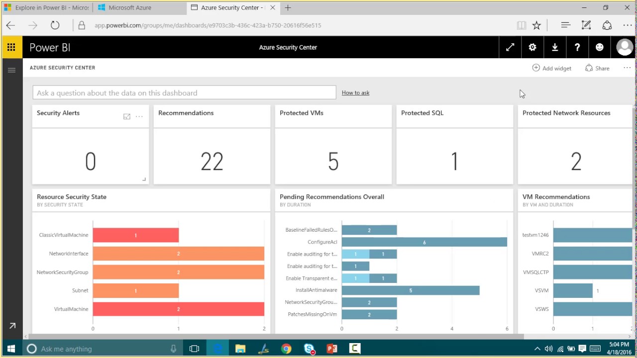Explore Azure Security Center in Power BI