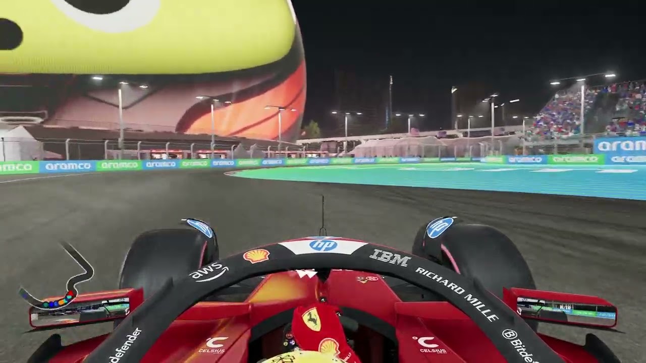 F1 25 looks amazing at night. Vegas Ferrari fight #f125 #easports #f1 #cars #gaming #ferarri
