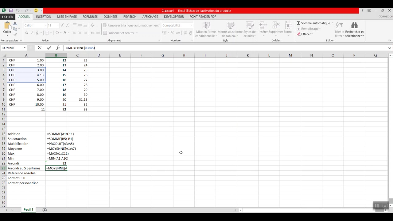 10 Révision excel
