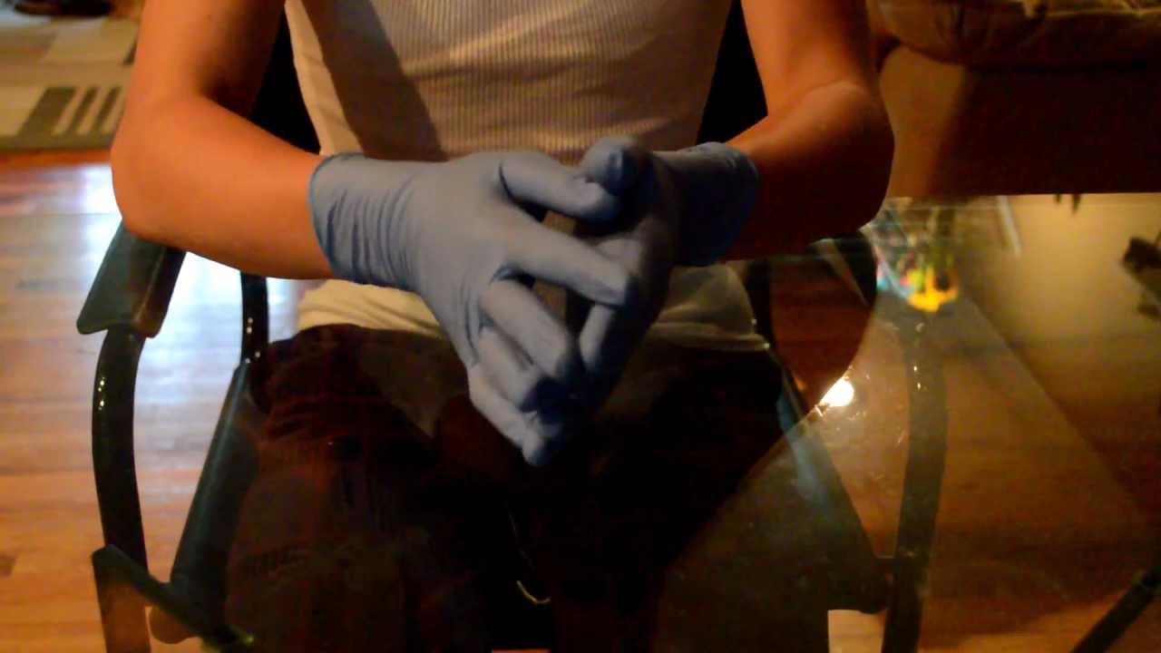 blue nitrile gloves