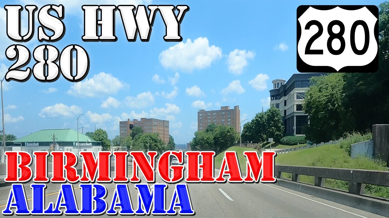 US 280 West - Birmingham - Alabama - 4K Highway Drive