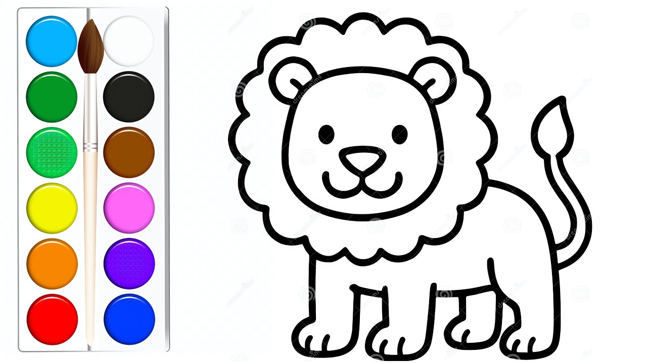 How to draw a cute lion with simple easy drawing steps for kids I king of africa! how to draw lion |