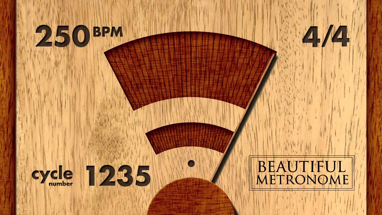250 BPM 4/4 Wood Metronome HD