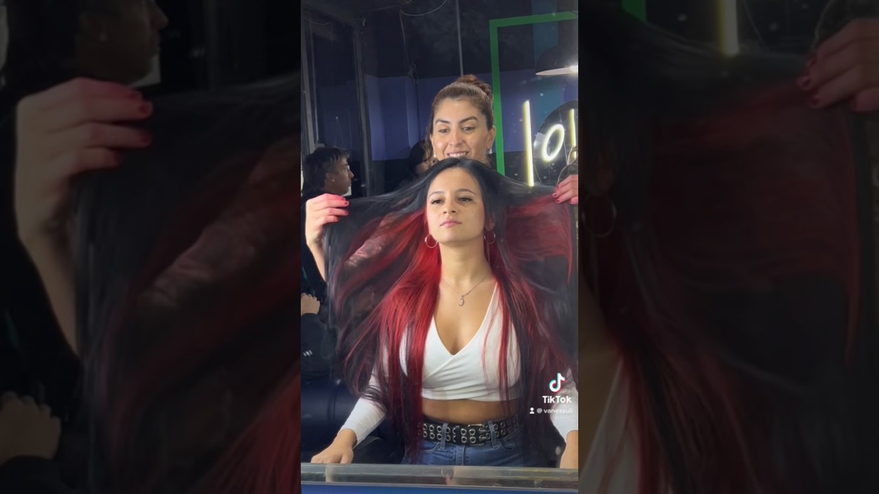 Capa interna rojo y negro arriba pelo full largo ( trabajo realizado x Vanessuli )