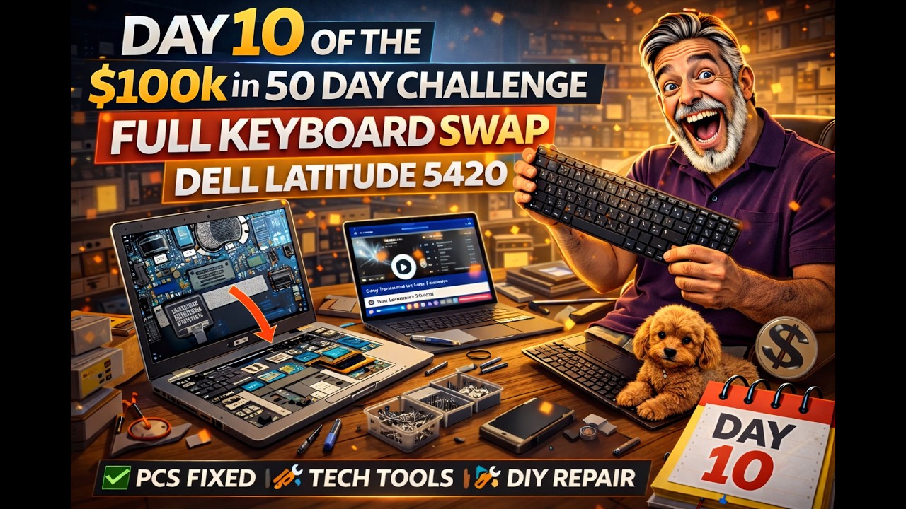 Day 10/50 of the $100K in 50 Day Flip Challenge, Dell Latitude 5420 Full Keyboard Swap 54/365