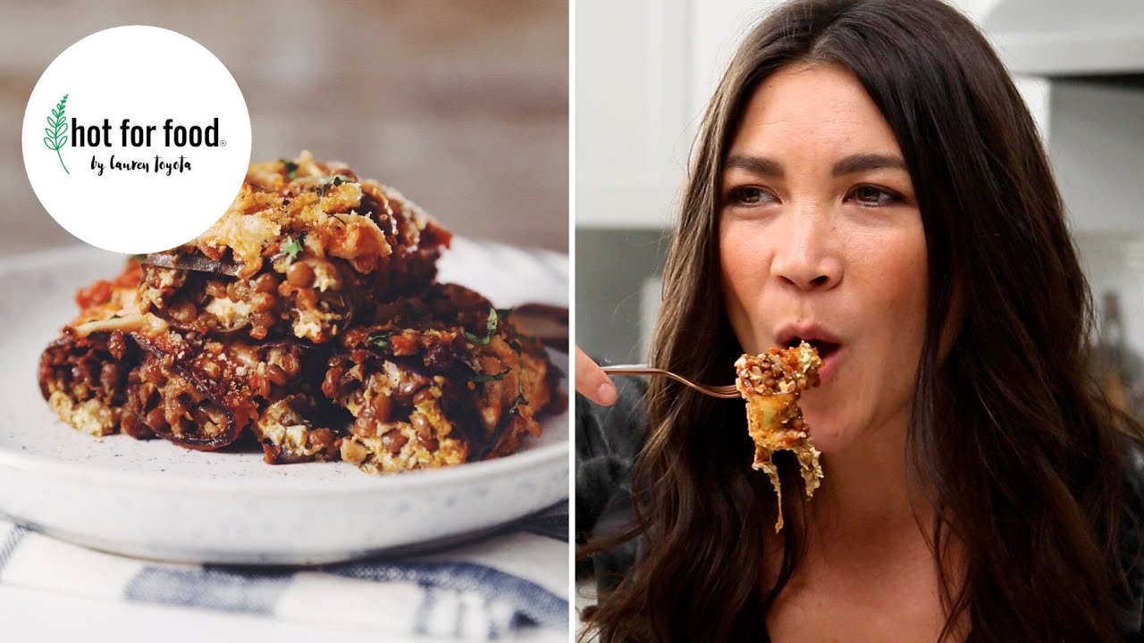 vegan eggplant lasagna rolls ups | hot for food