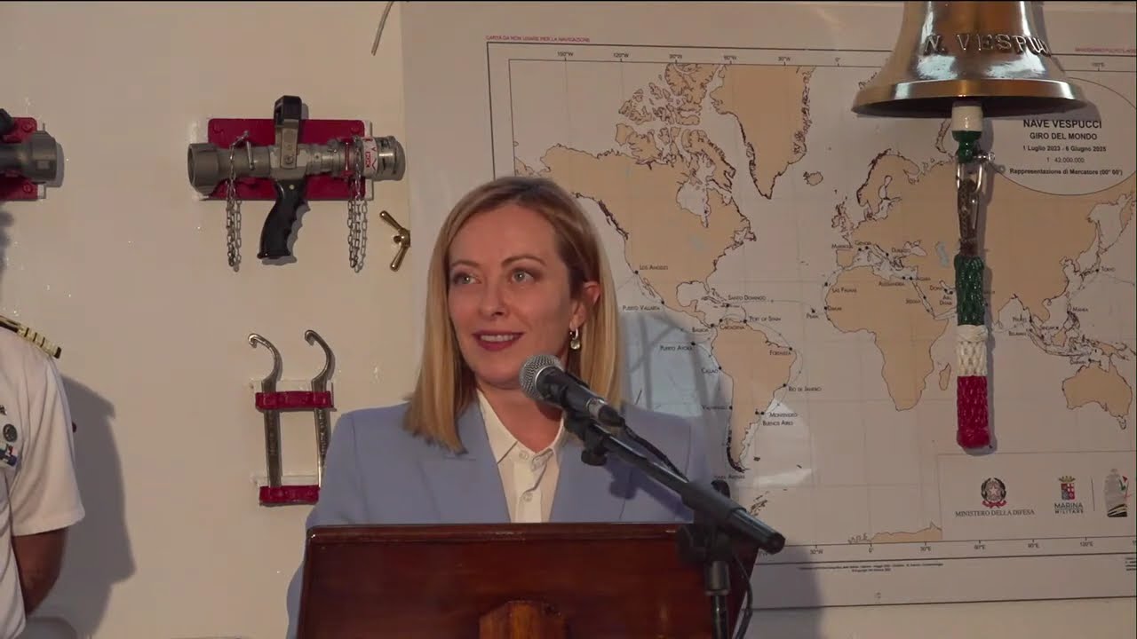 Il saluto del Presidente Meloni all'equipaggio della Nave Scuola Amerigo Vespucci