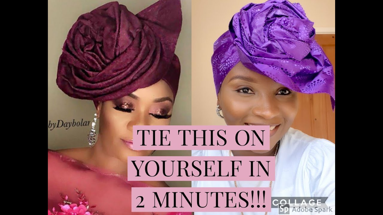 HOW TO TIE A SIMPLE #GELE  ON YOURSELF  IN 2 MINUTES| #geletutorial