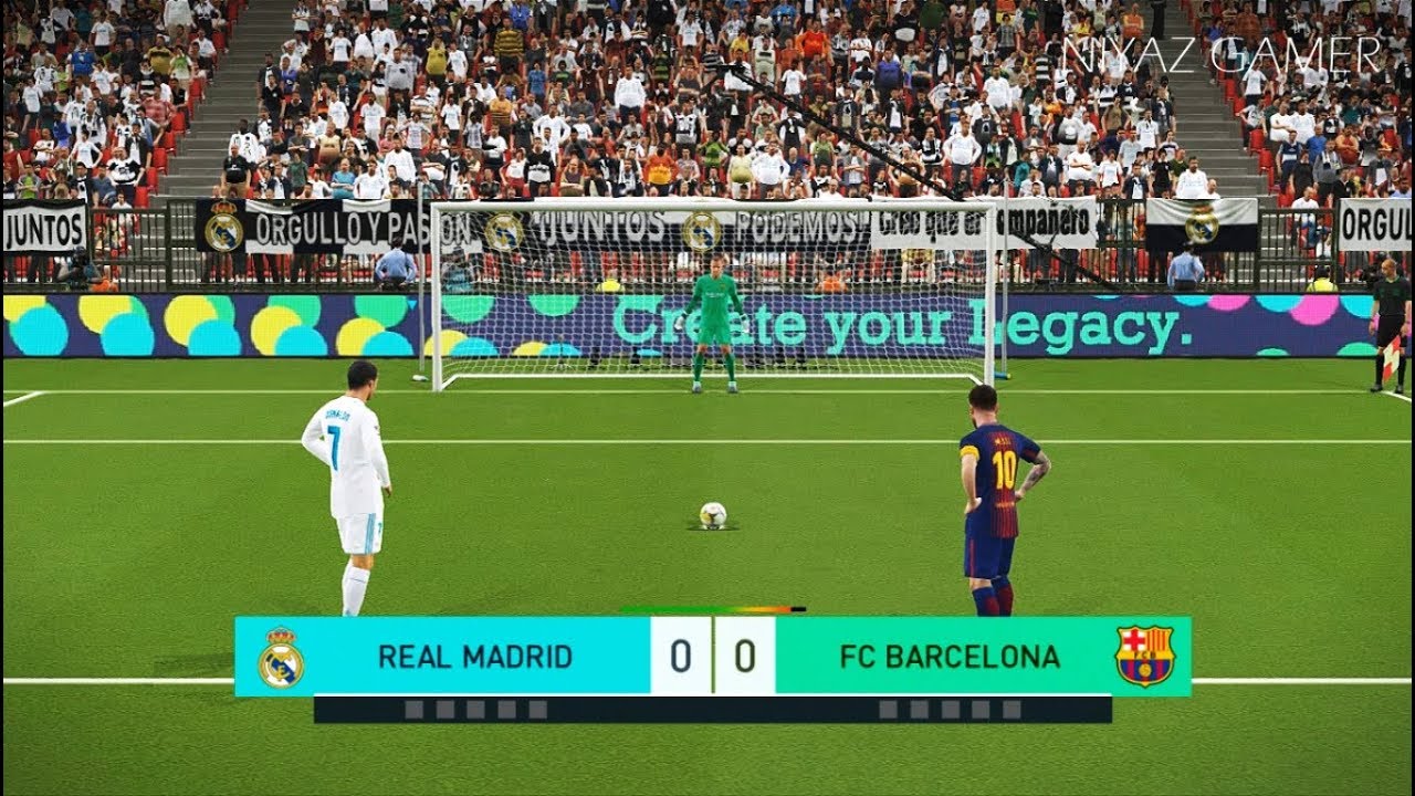 РЕАЛ МАДРИД против ФК БАРСЕЛОНА | Серия пенальти | Геймплей PES 2018 на ПК