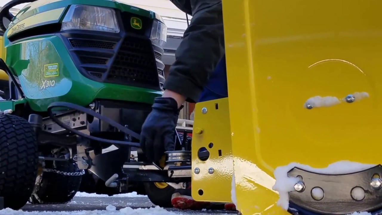 How to: Replace John Deere 44 inch snow thrower belt on 300 series tractor