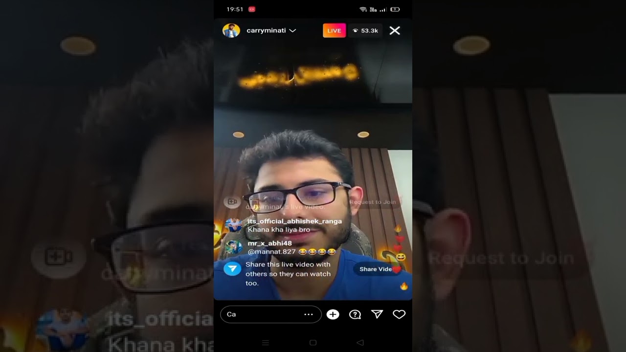 Carryminati Instagram Live