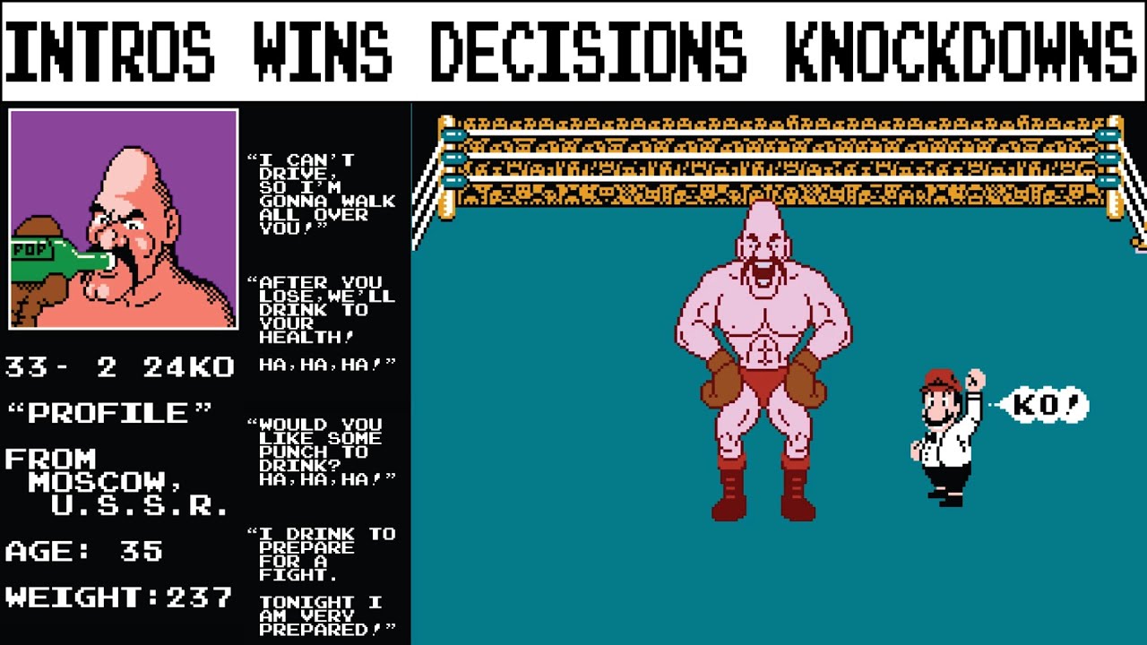 Mike Tyson's Punch-Out!! All Intros - Opponent Wins - Decisions - Knockdowns - Quotes - Passwords