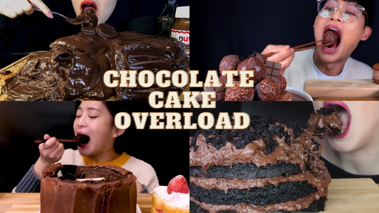 Mukbangers dying over CHOCOLATE CAKE 🎂 | ASMR Compilation l LETS EAT WITH MUKBANGERS