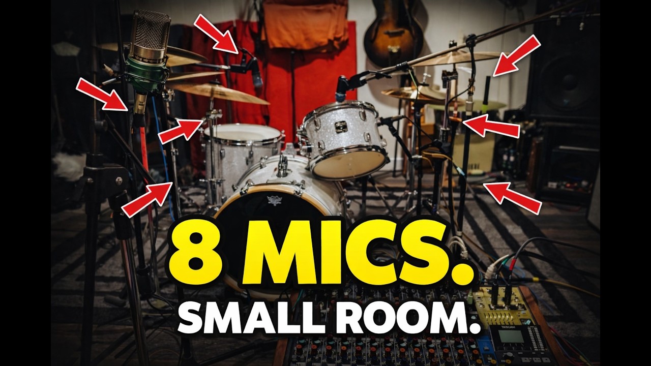 8 Mic Drum Setup in a Tiny Room (Gretsch Catalina Club)