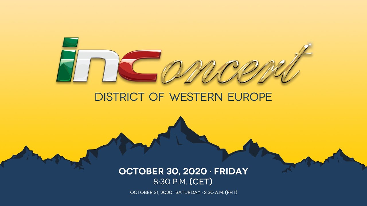 INCONCERT DISTRICT OF WESTERN EUROPE | OCT. 30, 2020 FRI @8:30 PM CET/ OCT 31, 2020 SAT @ 3:30AM PHT