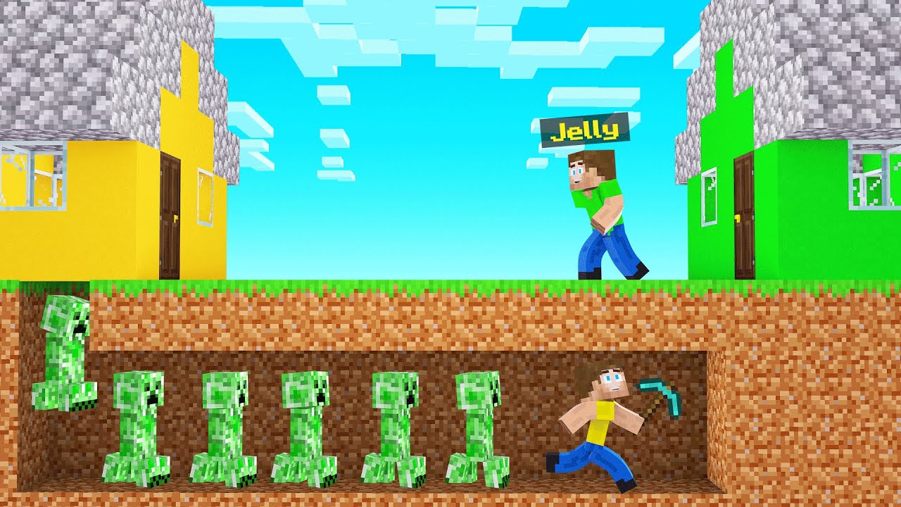 REVERSE CREEPER TROLL On Jelly In Minecraft! (Bee Town)