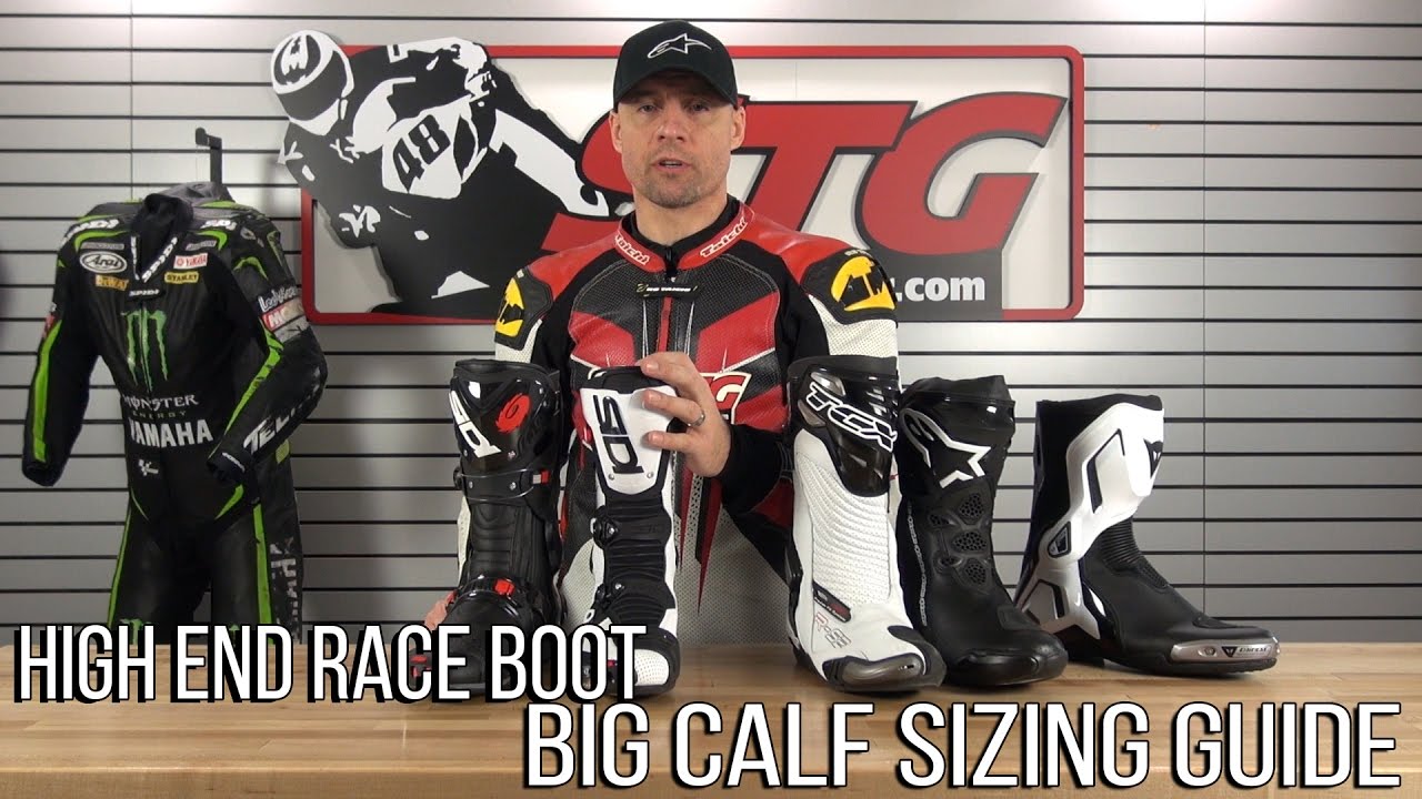 High-End Race Boot Big Calf Sizing Guide from Sportbiketrackgear.com