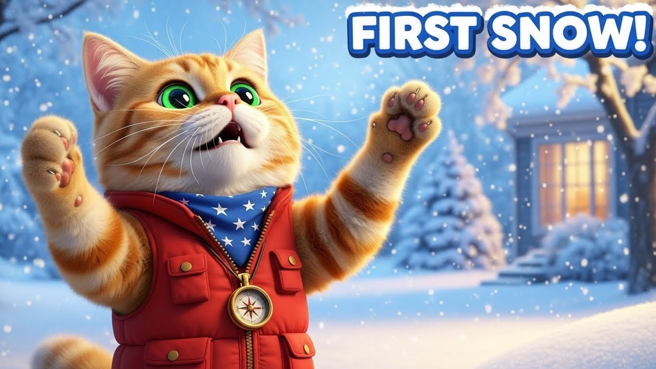 Buddy Cat Sees SNOW For The FIRST Time! ❄️ Amazing Reaction | Kids Adventure