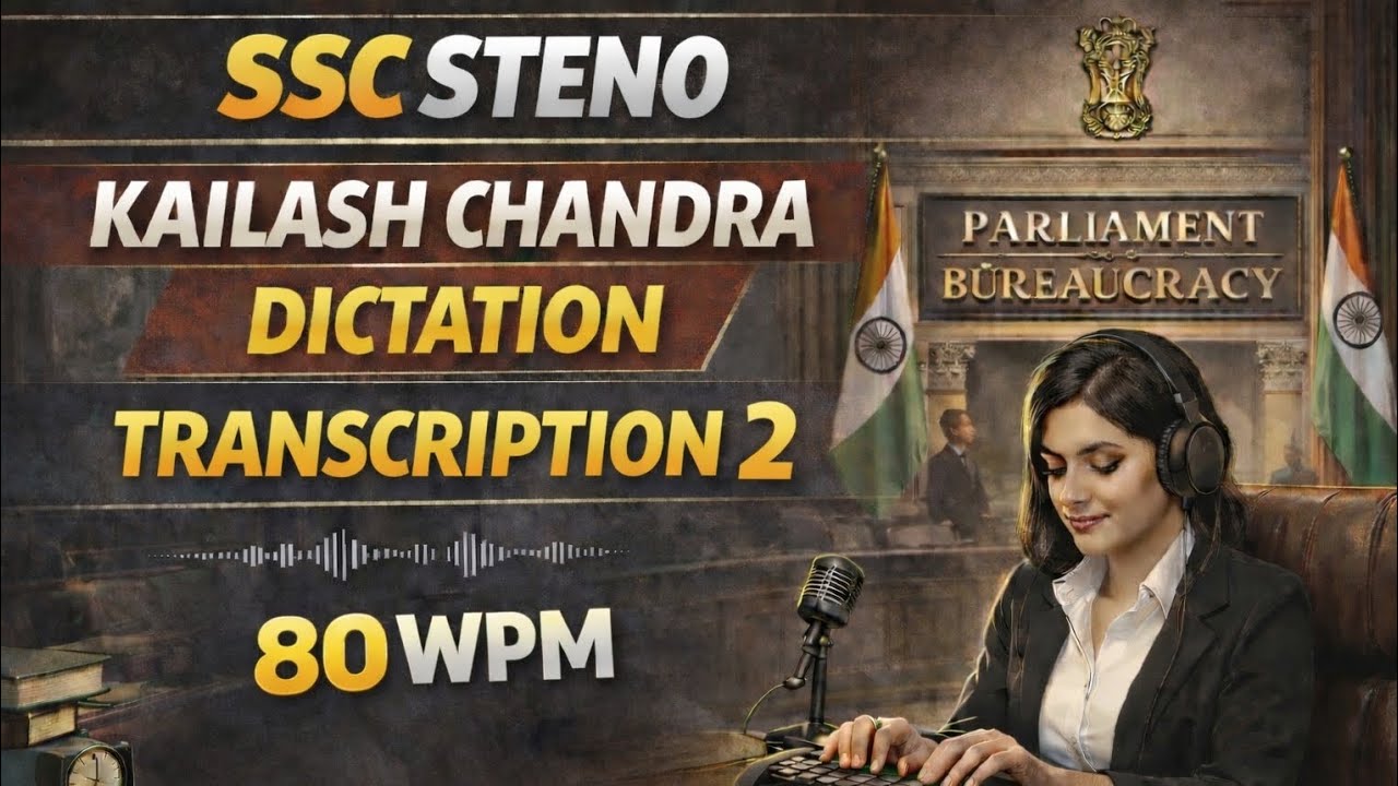 Steno Dictation | 80 WPM | Kailash Chandra | Magazine 1 | Transcription 2