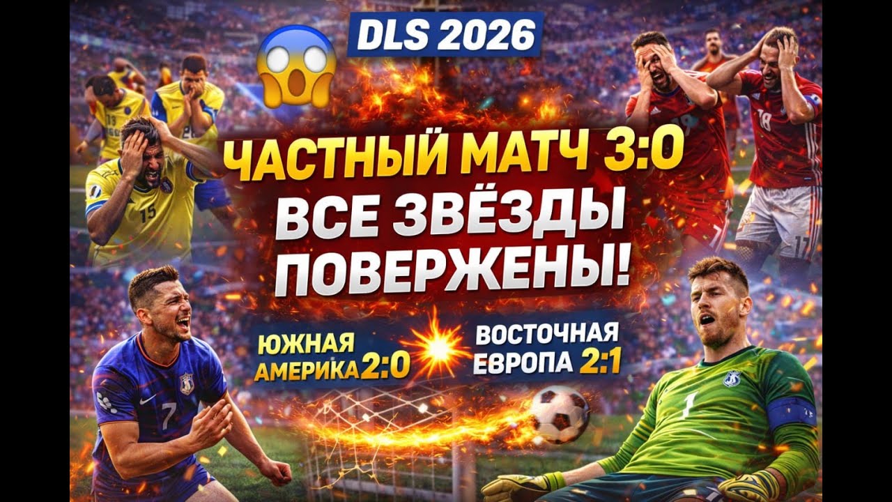 DLS 2026 😱 | ЧАСТНЫЙ МАТЧ 3:0 💥 ВСЕ ЗВЁЗДЫ ПОВЕРЖЕНЫ! | ЮЖНАЯ АМЕРИКА 2:0 • ВОСТОЧНАЯ ЕВРОПА 2:1 ⚽🔥