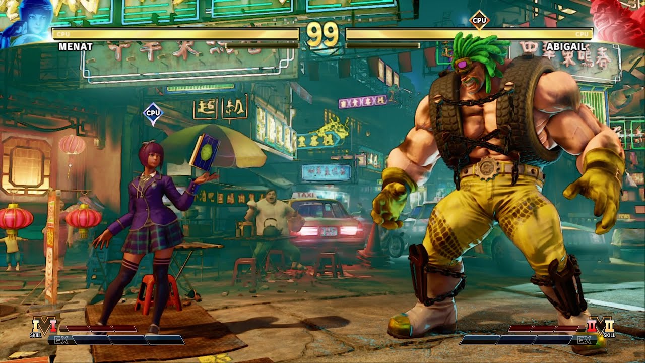 Menat kontra Abigail Street Fighter V!