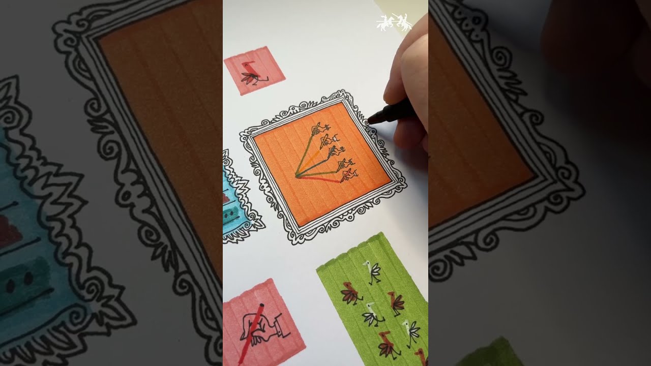 Admire  your work in frames using Pitt Artist Pen #inktober #fabercastell
