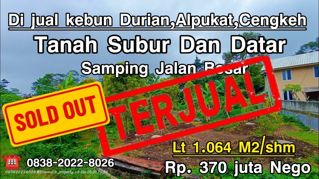 🌿 Dijual Kebun Produktif & Subur Pinggir Jalan Besar – Akses Mobil, Siap Panen, Lokasi Strategis 