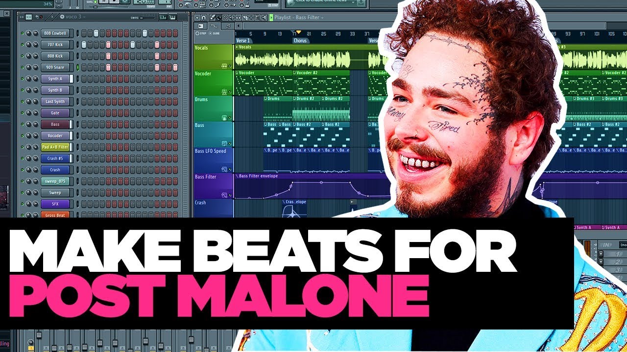 HOW TO MAKE A POST MALONE TYPE BEAT IN FL STUDIO 2019