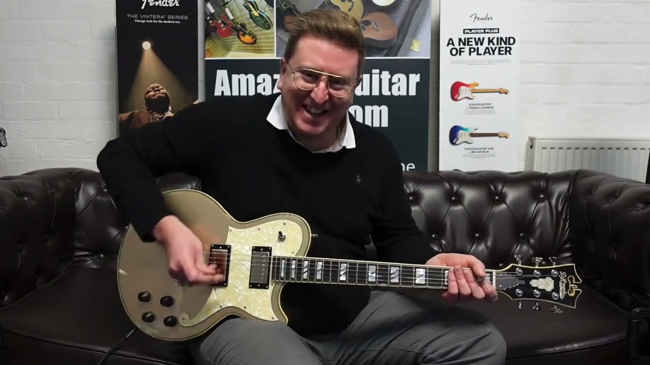 D'Angelico Deluxe Atlantic Electric Guitar Desert Gold | Demonstration & Review - Rimmers Music