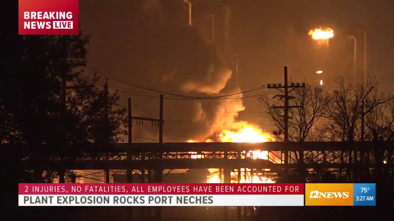Plant explosion, fire rocks Port Neches early Wednesday morning
