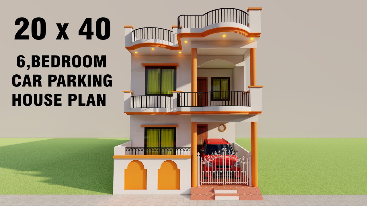 800 SQFT Car parking 6 Bedroom house plan,20 by 40 new house elevation,new car parking elevation