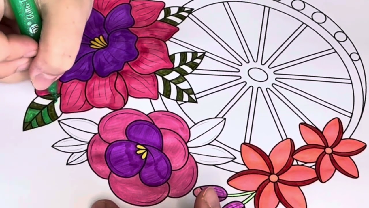 Colour me Happy - Flowers 🌷 #wellness #art #flowers #1ksubs #colouringformindfulness #colouringbook