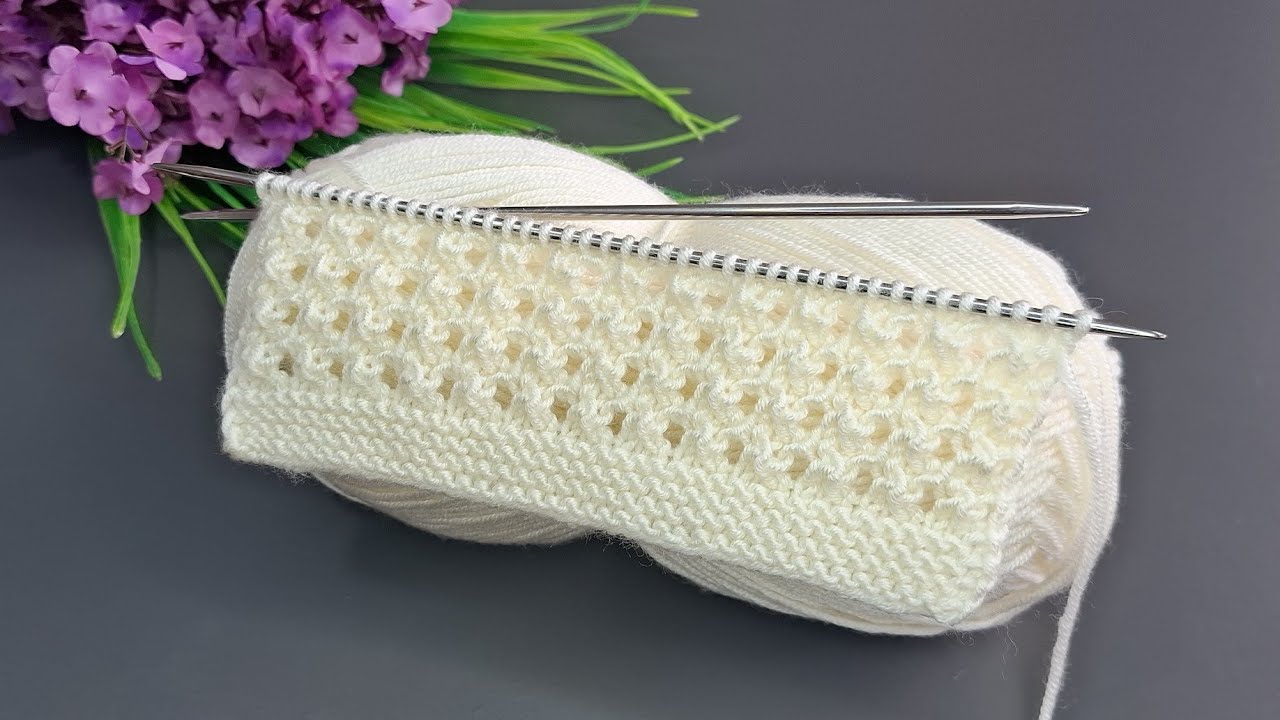 Kolay İki Şiş Örgü Yelek Model Desen 🌸#crochet #knittig #handmade #flower #diy 