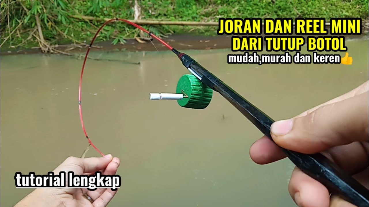 Cara Membuat Joran Dan Reel Pancing Mini Dari Tutup Botol || bottle cap fishing reel