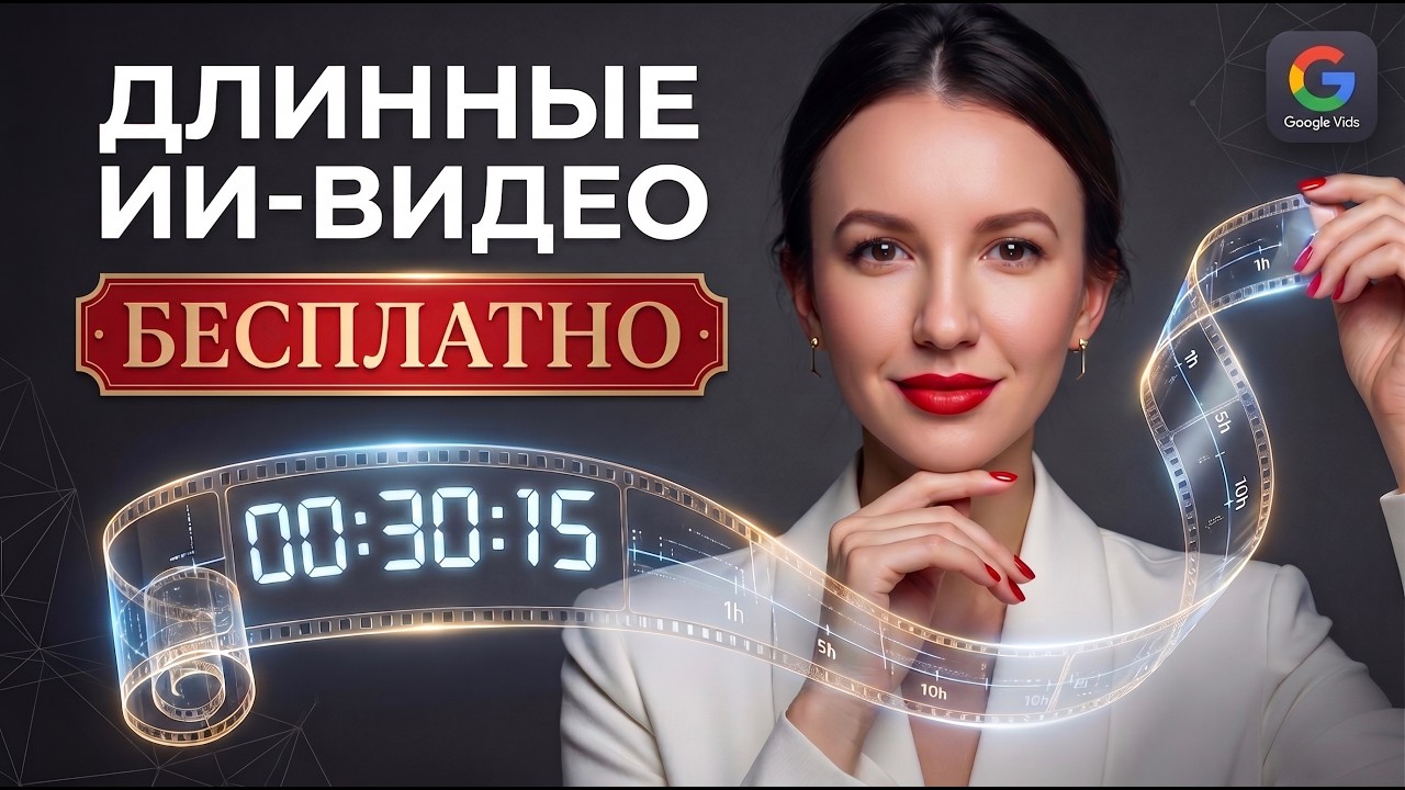 Как делать ДЛИННЫЕ видео нейросетью БЕСПЛАТНО в Google Vids (Veo 3.1)