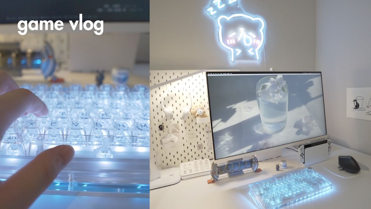 game vlog 🎮 Kiiboom keyboard unboxing, my cozy gaming corner, animal crossing & stardew valley