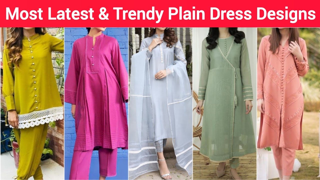 Most Latest Casual Plain Dress Designs 2023/One Colour Dress designs/Shalwar Suit /New Dress Designs