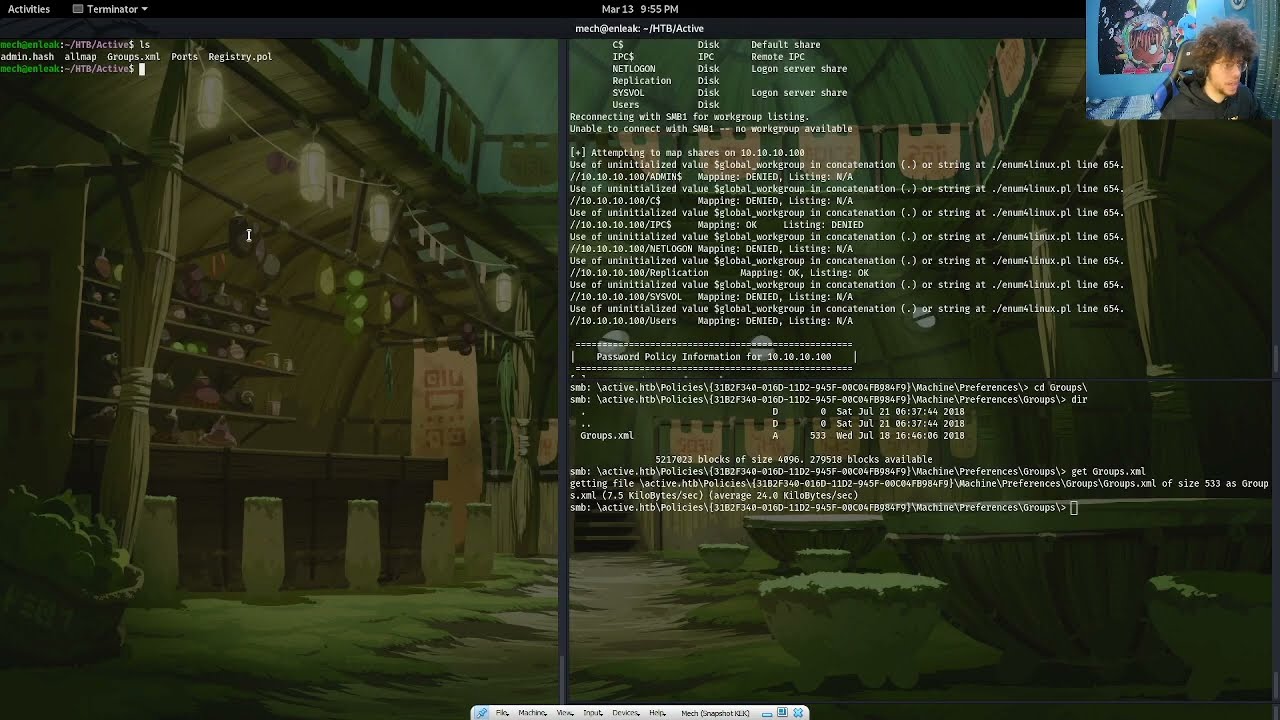 GPP, Kerberoasting, Impacket, PsExec - Active @ HackTheBox